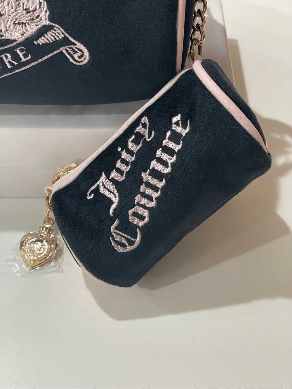 Juicy Couture Choose Scottie Dogs Liquorice & Soft Pink Y2K NWT Barrel Satchel